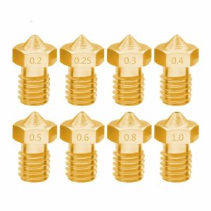 8 PCS Bugatti 3D Printer Accessories E3D-V5 V6 Nozzle M6 Thread Consumables Hot Nozzle, Size: 1.75 / 0.4mm