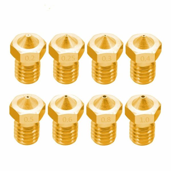 8 PCS Bugatti 3D Printer Accessories E3D-V5 V6 Nozzle M6 Thread Consumables Hot Nozzle, Size: 3 / 0.4mm - Image 2