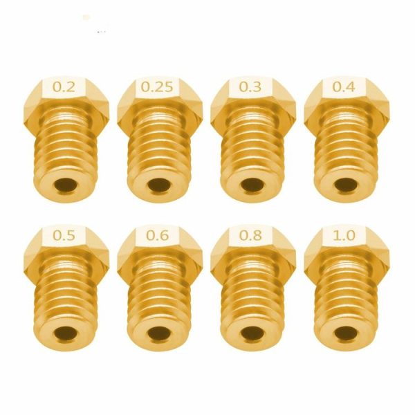 8 PCS Bugatti 3D Printer Accessories E3D-V5 V6 Nozzle M6 Thread Consumables Hot Nozzle, Size: 3 / 0.4mm - Image 3