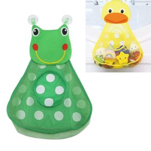 Baby Shower Bath Toys Storage Mesh Bag with Strong Suction Cups (Green)