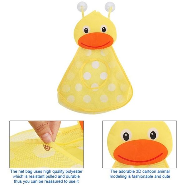 Baby Shower Bath Toys Storage Mesh Bag with Strong Suction Cups (Green) - Image 4