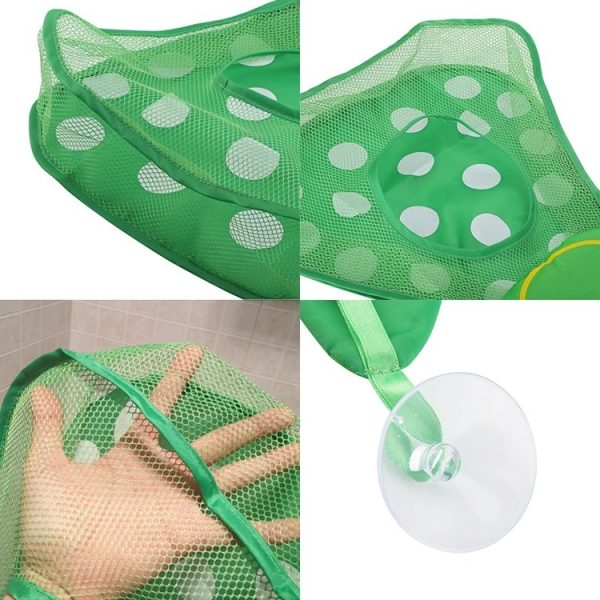 Baby Shower Bath Toys Storage Mesh Bag with Strong Suction Cups (Green) - Image 5