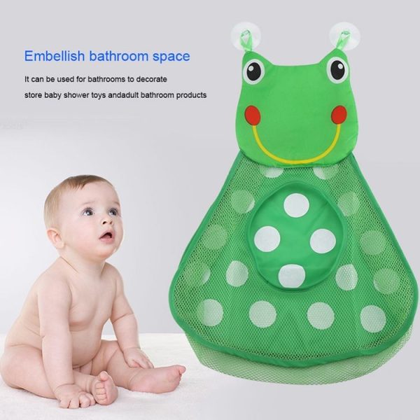 Baby Shower Bath Toys Storage Mesh Bag with Strong Suction Cups (Green) - Image 7