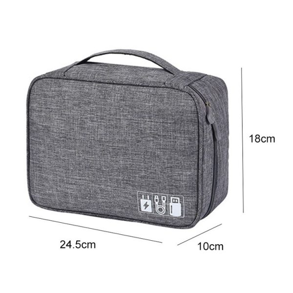 Digital Cable Bag Men Portable Travel Gadgets Pouch Power Cord Charger Headset Organizer (Gray) - Image 2