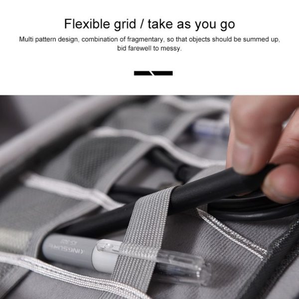 Digital Cable Bag Men Portable Travel Gadgets Pouch Power Cord Charger Headset Organizer (Gray) - Image 3