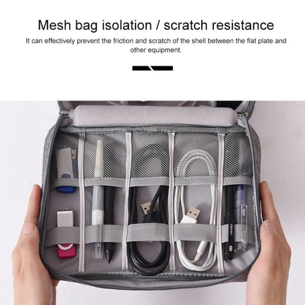 Digital Cable Bag Men Portable Travel Gadgets Pouch Power Cord Charger Headset Organizer (Gray) - Image 4