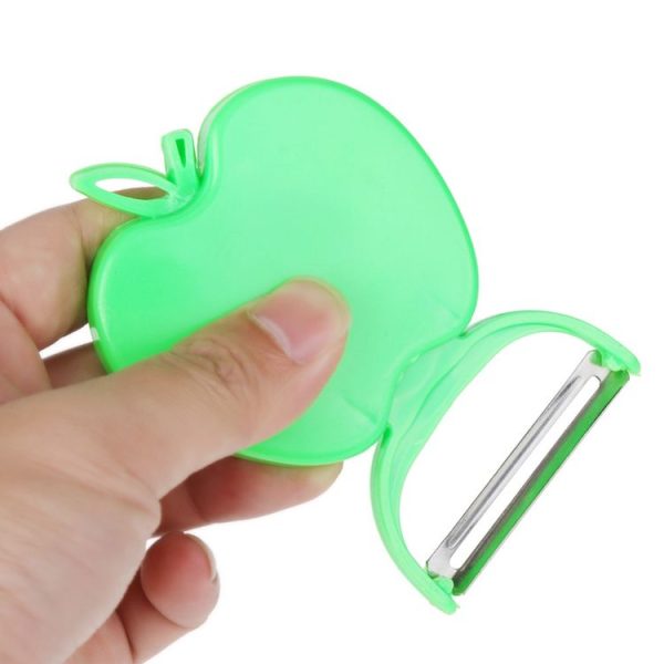 10 PCS Foldable Apple Shape Potato Grater Knife Vegetables Peeler Double Planing Grater Kitchen Tools (Green) - Image 3