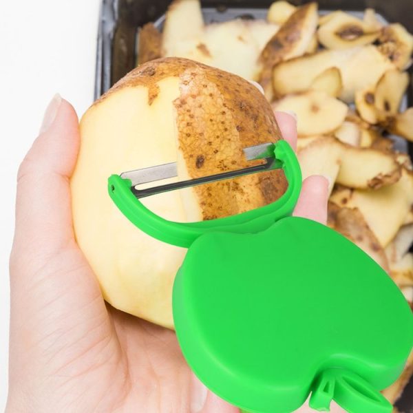 10 PCS Foldable Apple Shape Potato Grater Knife Vegetables Peeler Double Planing Grater Kitchen Tools (Green) - Image 5