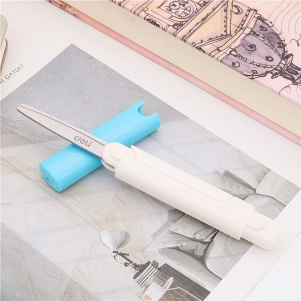 Portable Stationery Scissors Office Student Colour Folding Paper Cutting Tools, Random Color Delivery - Image 5