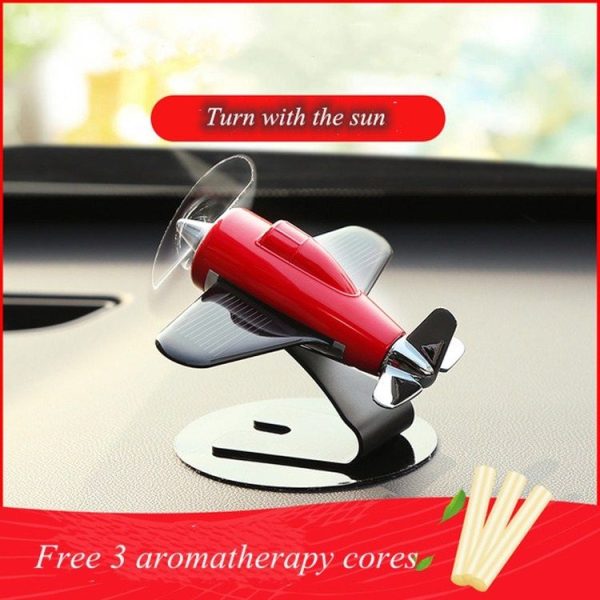 Aromatherapy Decorations for Cars Solar Aircraft Car Decorations (Silver) - Image 4