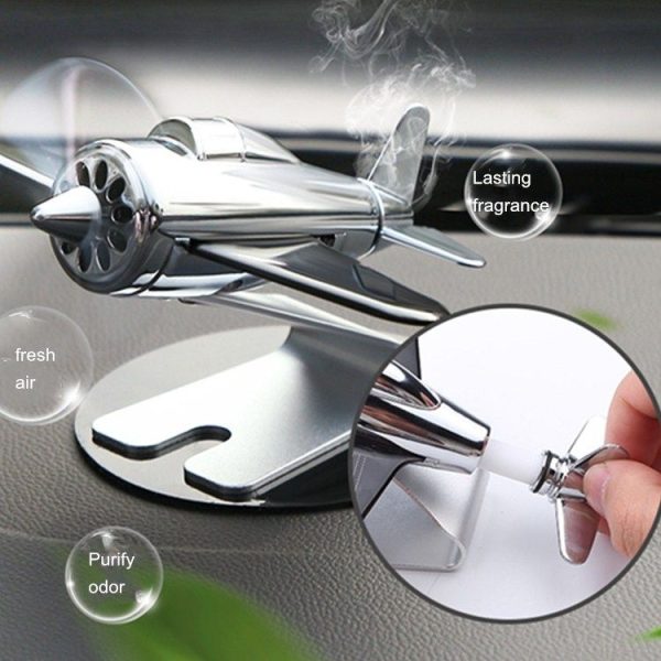 Aromatherapy Decorations for Cars Solar Aircraft Car Decorations (Silver) - Image 5