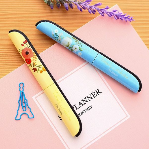 Creative Cute Flower Pattern Plastic Scissors Gift Office School Supplies, Random Color Delivery - Image 2