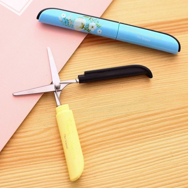 Creative Cute Flower Pattern Plastic Scissors Gift Office School Supplies, Random Color Delivery - Image 3