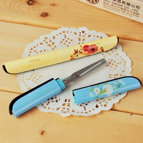 Creative Cute Flower Pattern Plastic Scissors Gift Office School Supplies, Random Color Delivery - Image 5