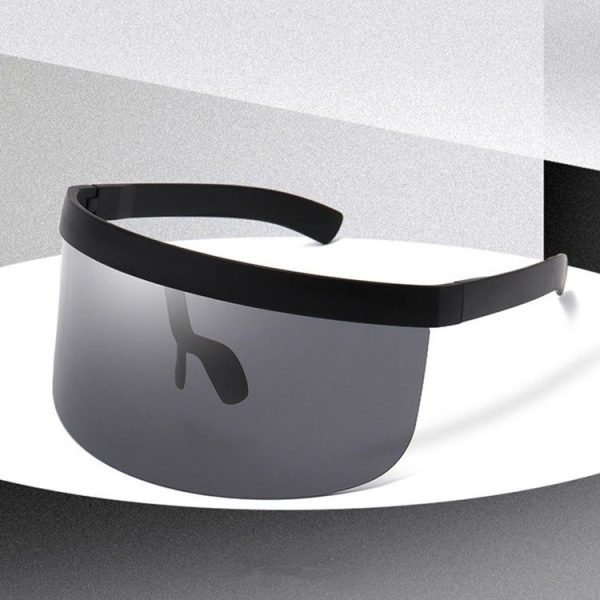 Anti-peeping Sun Mirror Integrated Anti-foam Sunscreen Mask, Color: Black Frame Gray - Image 2