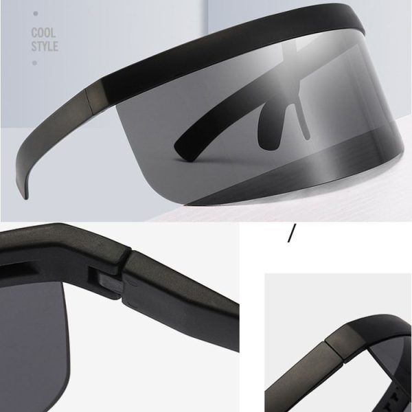 Anti-peeping Sun Mirror Integrated Anti-foam Sunscreen Mask, Color: Black Frame Gray - Image 5