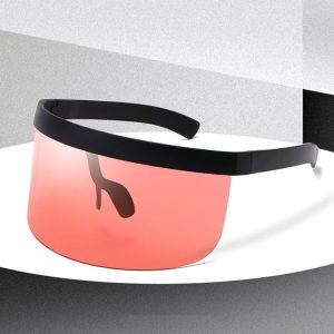 Anti-peeping Sun Mirror Integrated Anti-foam Sunscreen Mask, Color: Black Frame Red
