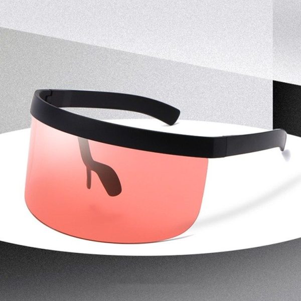 Anti-peeping Sun Mirror Integrated Anti-foam Sunscreen Mask, Color: Black Frame Red