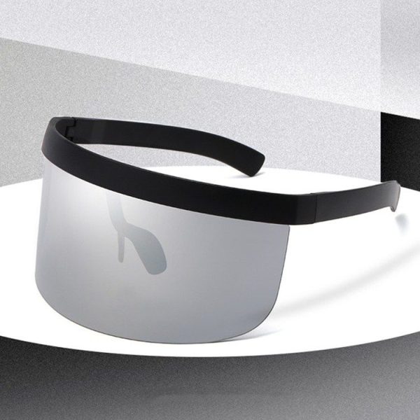 Anti-peeping Sun Mirror Integrated Anti-foam Sunscreen Mask, Color: Black Frame White Mercury - Image 2
