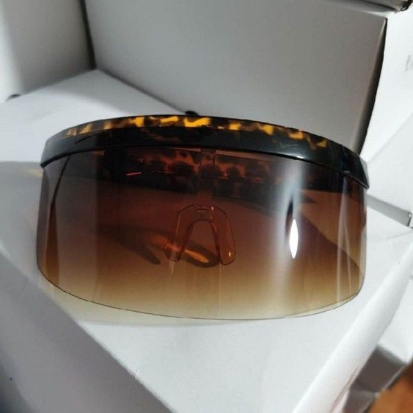 Anti-peeping Sun Mirror Integrated Anti-foam Sunscreen Mask, Color: Tortoiseshell Frame Gradient - Image 2