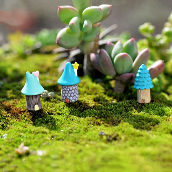 2 PCS Cartoon Tree House Moss Micro-landscape Fleshy Ornaments Jewelry, Random Style Delivery - Image 2