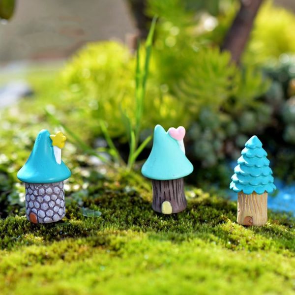 2 PCS Cartoon Tree House Moss Micro-landscape Fleshy Ornaments Jewelry, Random Style Delivery - Image 3