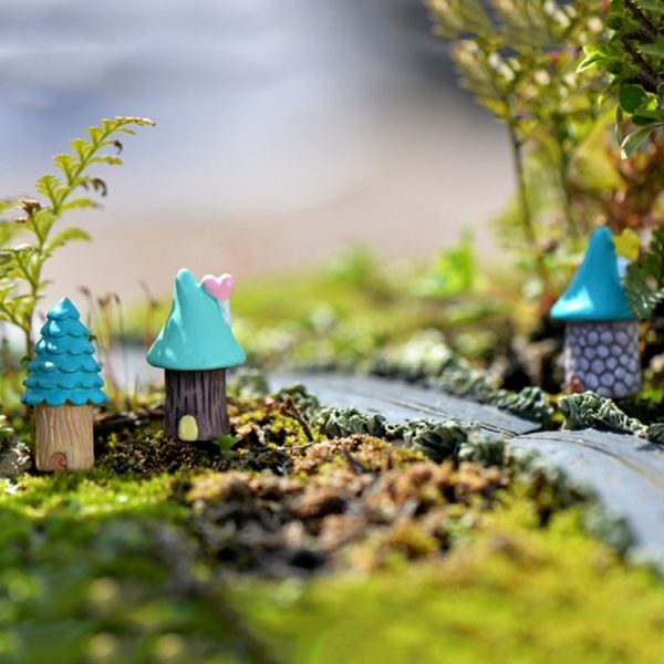 2 PCS Cartoon Tree House Moss Micro-landscape Fleshy Ornaments Jewelry, Random Style Delivery - Image 4