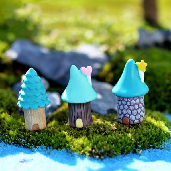 2 PCS Cartoon Tree House Moss Micro-landscape Fleshy Ornaments Jewelry, Random Style Delivery - Image 5