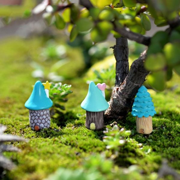 2 PCS Cartoon Tree House Moss Micro-landscape Fleshy Ornaments Jewelry, Random Style Delivery - Image 6