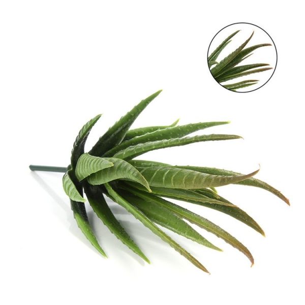 Artificial Mini Aloe Plastic Plants Craft Floristry Landscape Garden Family Office Decoration (Flocking Green Yellow Tip) - Image 5