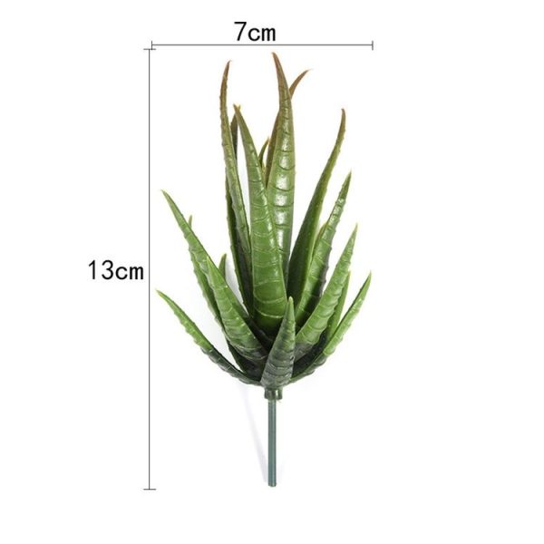 Artificial Mini Aloe Plastic Plants Craft Floristry Landscape Garden Family Office Decoration (Flocking Green Yellow Tip) - Image 6