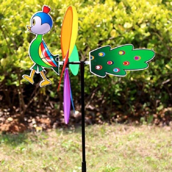 3D Cartoon Animal Cloth Windmill Children Toys Outdoor Decoration, Random Style Delivery - Image 2