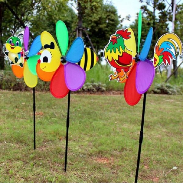 3D Cartoon Animal Cloth Windmill Children Toys Outdoor Decoration, Random Style Delivery - Image 7