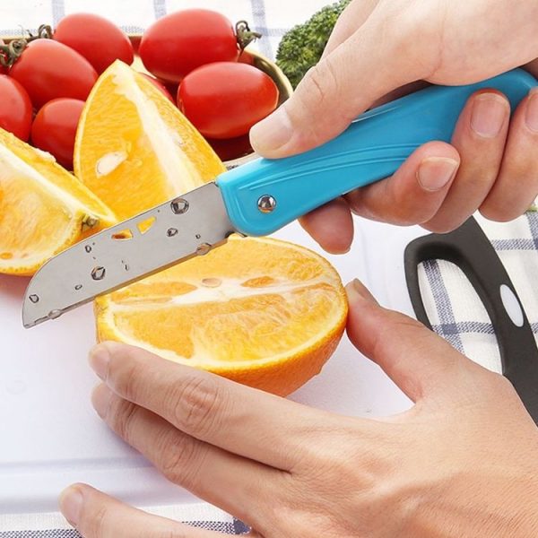 5 PCS Pocket Pare Peel Ceramic Kitchen Fruit Fold Knife Cutlery Cutter Peeler Vegetable Cut Slicer (Yellow) - Image 6