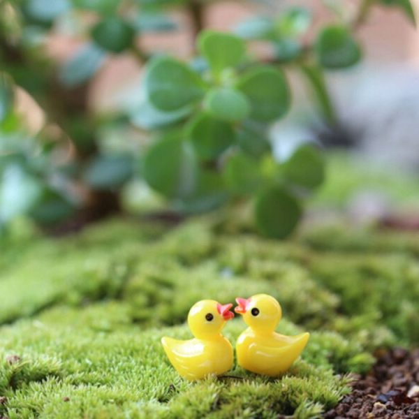 5 PCS Mini Doll House Accessories Resin Three-dimensional Small Yellow Duck Plant Decoration - Image 4