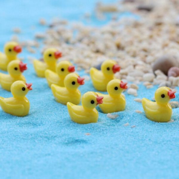 5 PCS Mini Doll House Accessories Resin Three-dimensional Small Yellow Duck Plant Decoration - Image 6