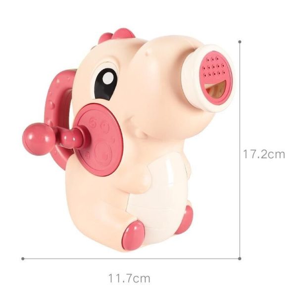 Children Water Toys Hand-cranked Dinosaur Shower Water Spraying Toys (Coral Red) - Image 8