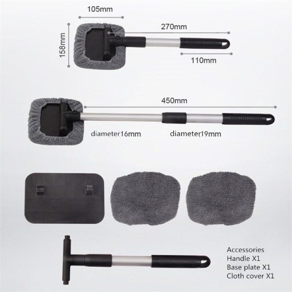 Automobile Windshield Cleaning Wipe Aluminum Alloy Telescopic Car Wash Window Brush - Image 6