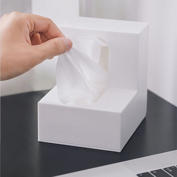 Creative Simple Household Plastic Tissue Paper Storage Box (White) - Image 4