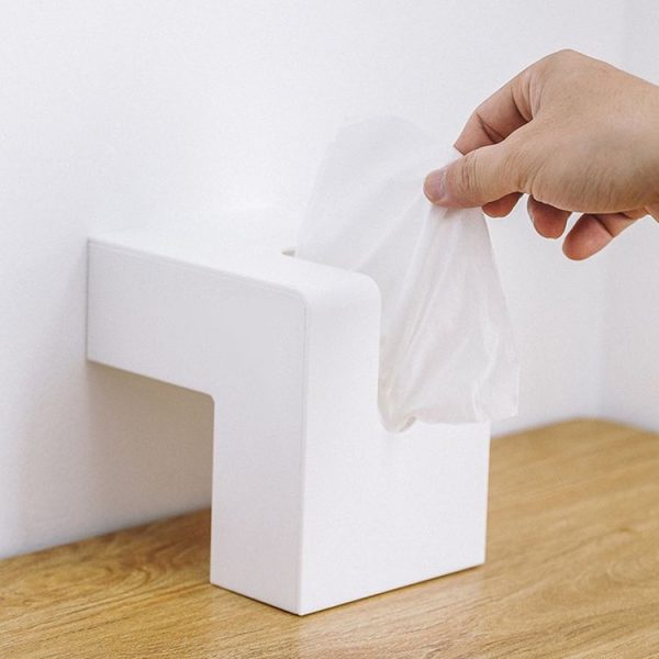 Creative Simple Household Plastic Tissue Paper Storage Box (White) - Image 5