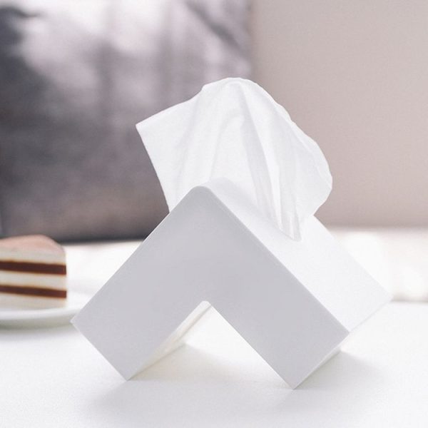 Creative Simple Household Plastic Tissue Paper Storage Box (White) - Image 6