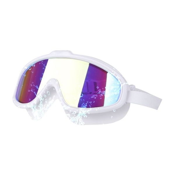 Liquid Silicone Swimming Equipment HD Anti-fog Comfortable Electroplated Swimming Goggles (White Gold Plated)