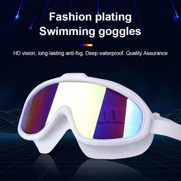 Liquid Silicone Swimming Equipment HD Anti-fog Comfortable Electroplated Swimming Goggles (White Gold Plated) - Image 7