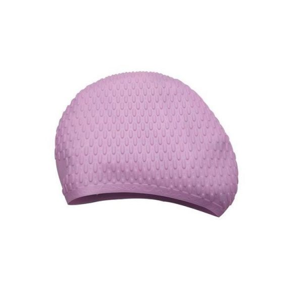 Particles Thickening High Elasticity Non-slip Silicone Swimming Cap (Purple)