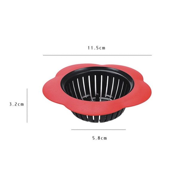 Portable Handheld Outfall Water Tank Strainer Sink Filter Floor Drain Bathroom Kitchen Gadget (Red) - Image 2
