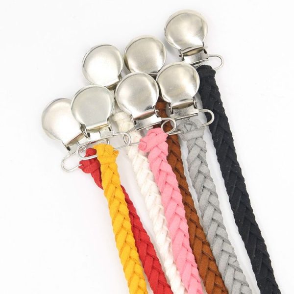 3 PCS Baby Pacifier Chain Leather Woven Anti-off Chain (Brown) - Image 5