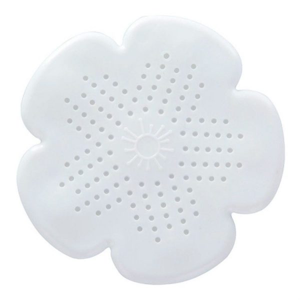 Flower Shape Bathroom Floor Drain Hair Stopper Filter Sink Strainer (White)