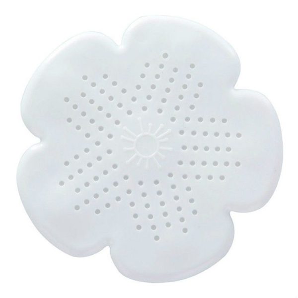 Flower Shape Bathroom Floor Drain Hair Stopper Filter Sink Strainer (White) - Image 2