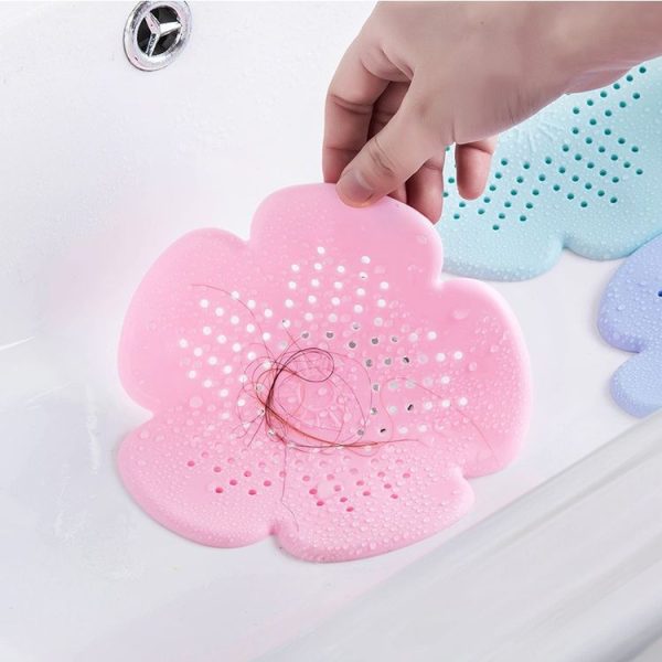 Flower Shape Bathroom Floor Drain Hair Stopper Filter Sink Strainer (White) - Image 3