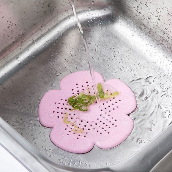 Flower Shape Bathroom Floor Drain Hair Stopper Filter Sink Strainer (White) - Image 4